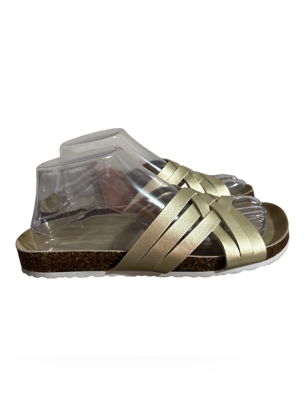 American Eagle Outfitters Metallic Gold Slide Sandals Women 8